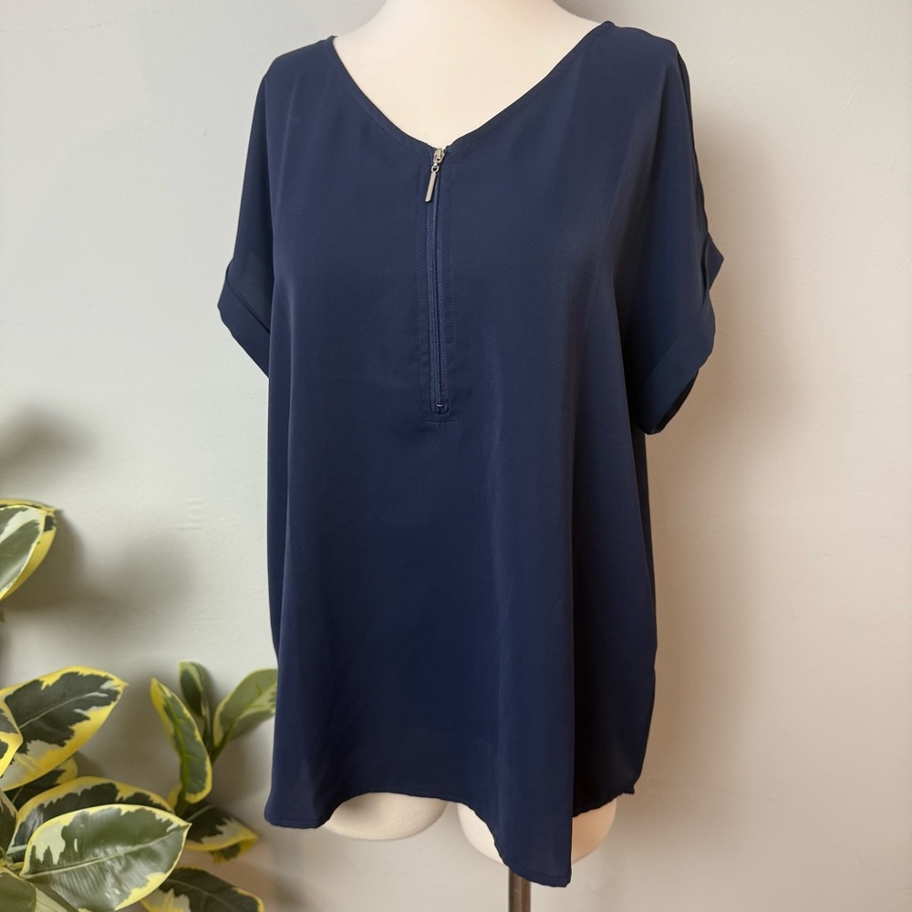 VIISHOW Navy Blue Women's Top ~ Large